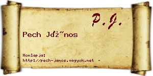 Pech János névjegykártya